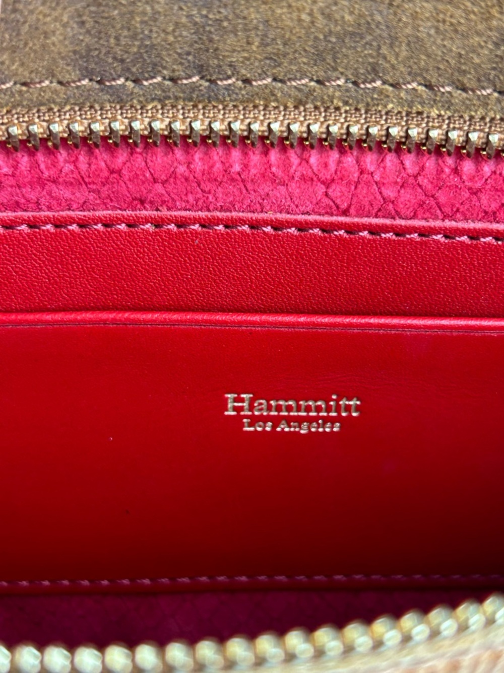 HAMMITT DILLON LOS ANGELES DILLON ARCHES HENNA LEATHER CROSSBODY CLUTCH MEDIUM - Picture 9 of 16